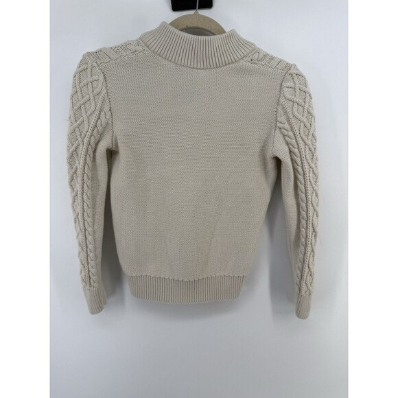 GAP Kids Boys Medium Pullover Cable Knit Fishermans Sweater Cream Beige - Picture 6 of 10